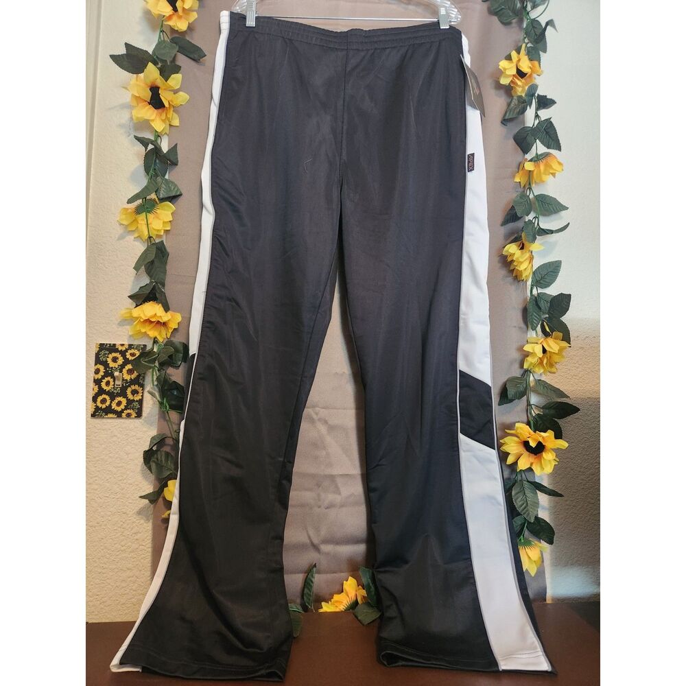 NWT Apex Men's Black Track Pants with White Side Stripes Athletic Pants Size M